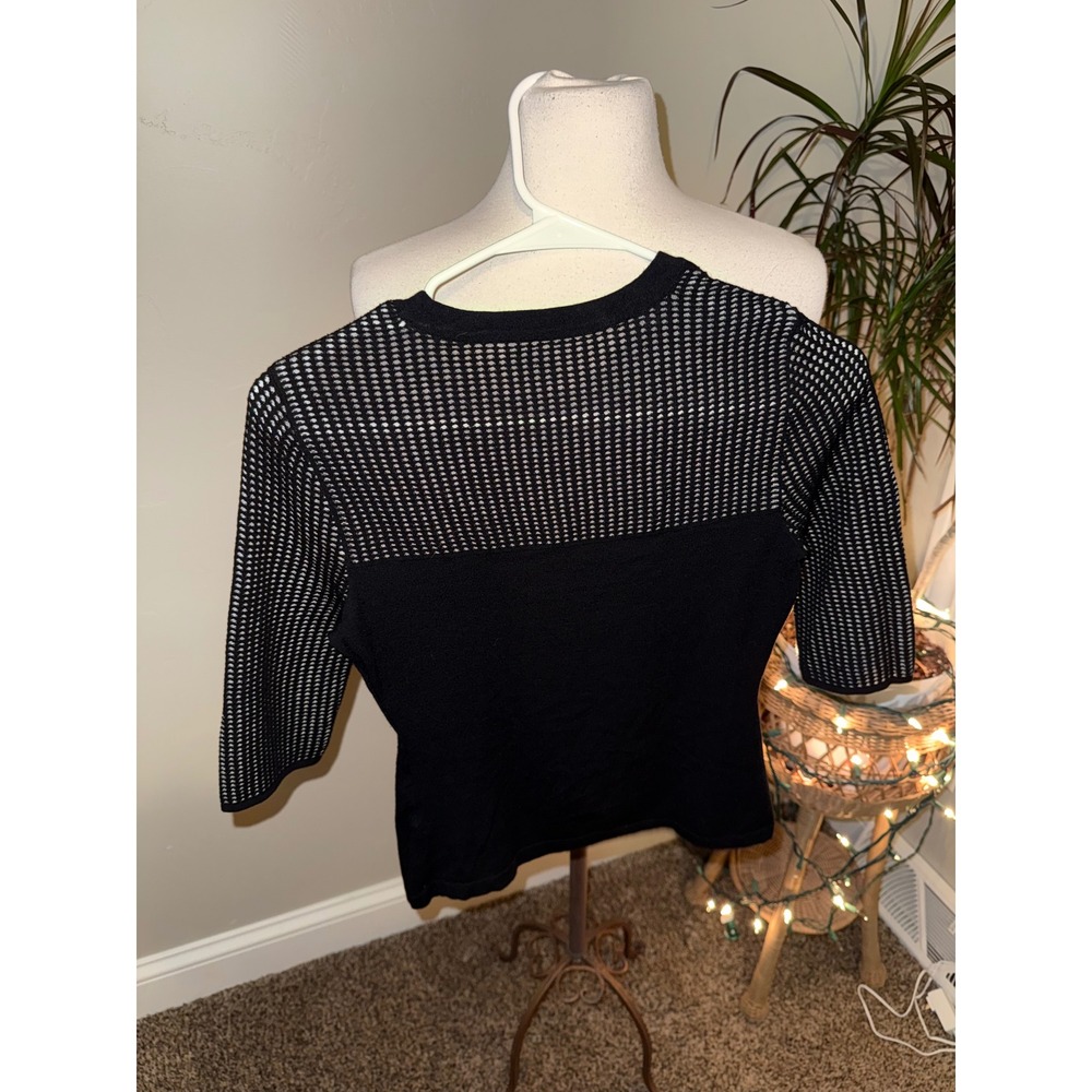 Rag & Bone Black Mesh Knit Cropped Sleeve Top XS - Picture 5 of 7